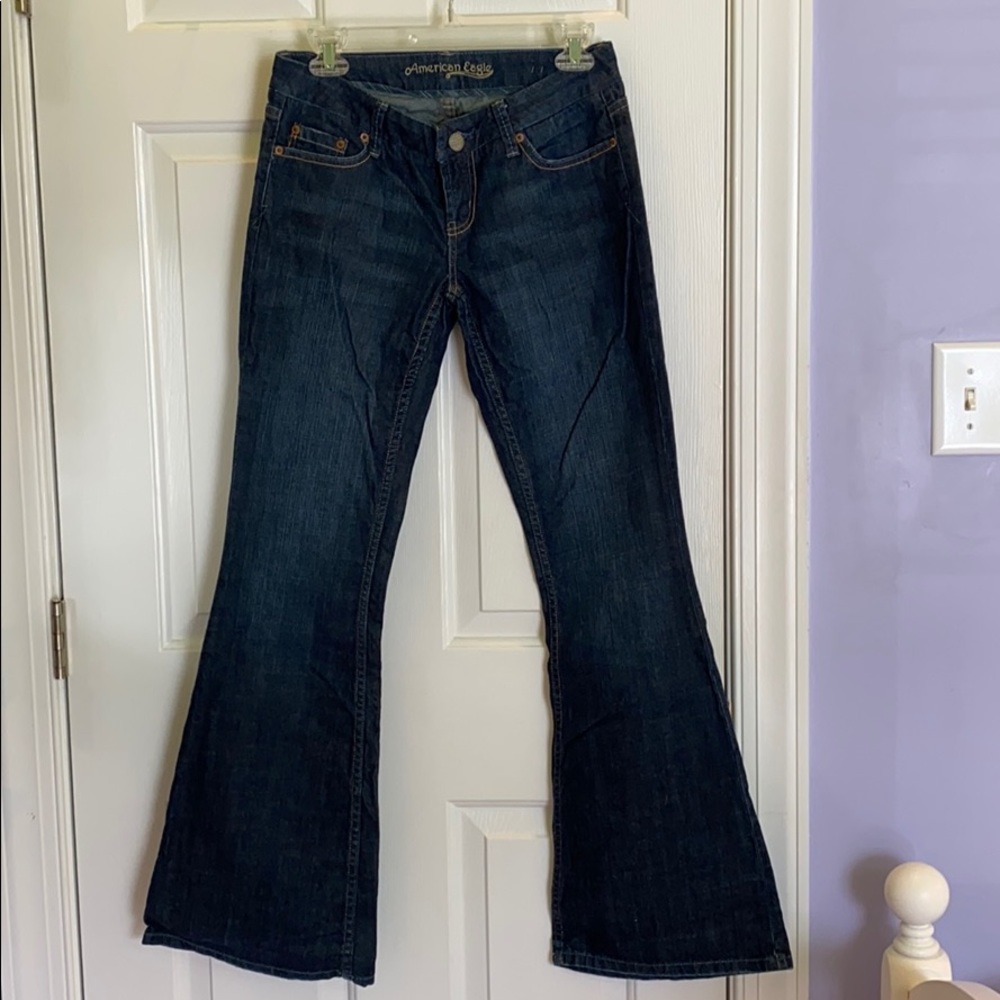American Eagle Bell Bottom Blue Jeans